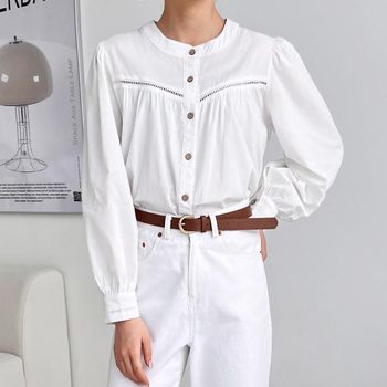 KPP 8056 여자앵콜 펀칭블라우스 루즈핏 여성 겨울 전 여리여리