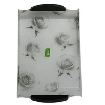 한지 손잡이 쟁반 흑장미(특) 트레이 과일 접시 서빙 (WF76187)