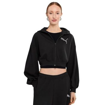 [해외] 푸마 우먼 에센셜 Graphics Bedazzled Cropped 후디 - 블랙 1062892