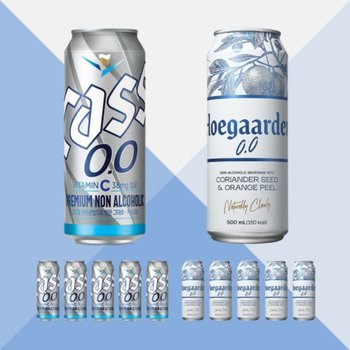 카스 호가든 제로 500ml 12캔 혼합 카스6캔 호가든6캔 논알콜 비알콜 무알콜 맥주맛 음료