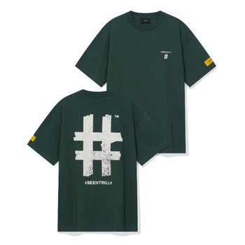 빈트릴반팔티 VQA BA252TS005GE 스탬프 해시태그 티셔츠 (다크 그린)
