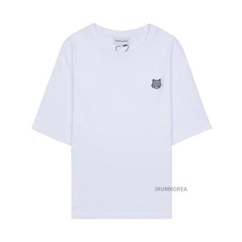 [메종 키츠네] SS25 여성 폭스헤드 패치 티셔츠 MW00111KJ0119 P100