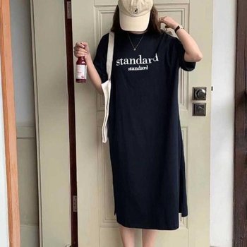 [MEN60258_61_61]나들이 룩 데일리 롱 면 원피스 코디