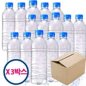 [롯데] 아이시스 무라벨 ECO 생수 500ml 60개/3박스/분리배송/종이박스포장