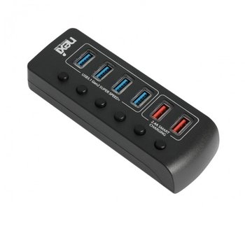 NX1234 USB3.1A Gen2 4포트, QC2.4 2포트 유전원
