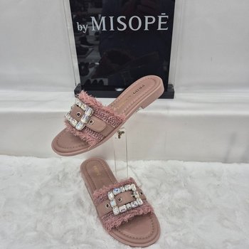 By 여성 보석 포인트 프린지 슬리퍼 112HH423DS021 PINK 1_JJ