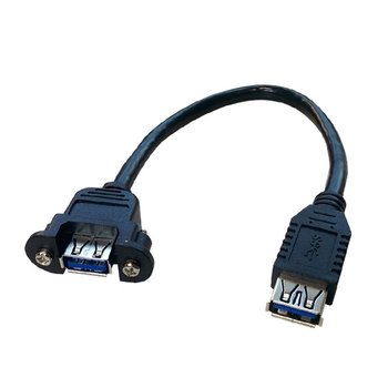 D[10944] USB3.0 판넬형 연장 케이블 연장 A/F-A/FScrew, Black, 0.2M
