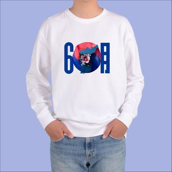 맨투맨 화이트색 조기게양 현충일 6월6일 태극기 묵념