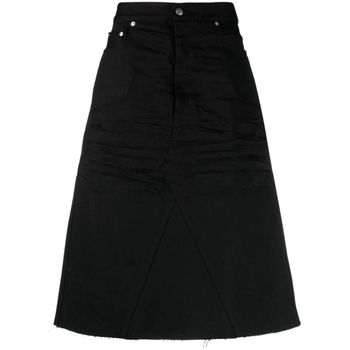 [해외] 릭오웬스 26 SS 디스트레스드 데님 미디 스커트 RR02C7300HBLK 153863175