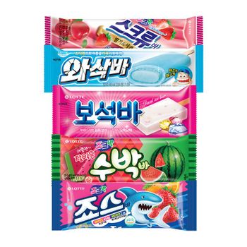 죠스바x10개+스크류바x10개+보석바x10개+수박바x5개+와삭바x5개..[35443554]