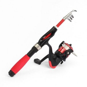 간편 낚시 경량 세트 루어 낚시대 스피닝릴 레드 입문 초보낚시 입문낚시 낚린이