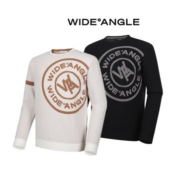 [신세계백화점]와이드앵글[WMU24K71GH]남성  CO 로고 모티프 라운드 풀오버