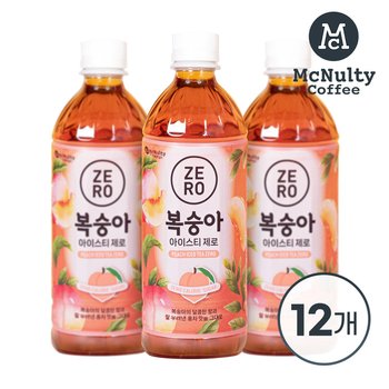 맥널티 복숭아 아이스티 제로 500ml 12입