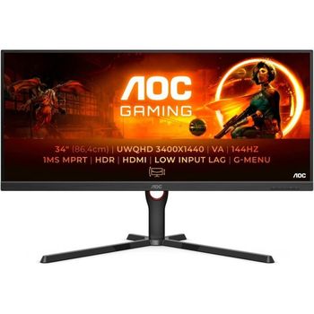 [해외] 영국 AOC 모니터 Gaming U34G3XM - 34 Inch QHD Monitor 144Hz 1MS MPRT VA FreeSync Premium He