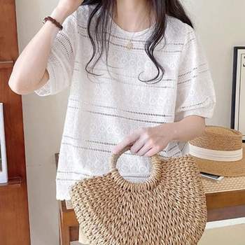 반팔티 상의 여자 홀 스타일링 올데이 핫아이템숏슬리브 썸머