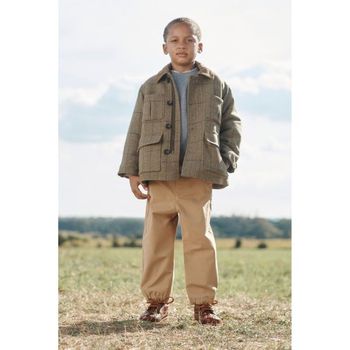 ZARA 자라 키즈 체크 FAUX 시어링 코트울 리미티드 에디션 올리브 그린 8491708517 886313