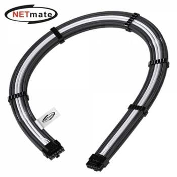 강원전자 넷메이트 PCI-E 5.0 12VHPWR 슬리빙 케이블 0.6m (블랙/화이트) (EZDIY-FAB) NM-DPR192