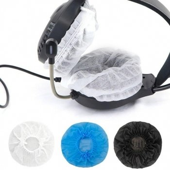 헤드셋 위생 커버 100개입 덮개 이어폰 PC 방 땀방지 헤드폰 부직포 마개 보호_23123661