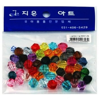 [VC75551O]레이스류 아크릴투명비즈(원형육각12mm)