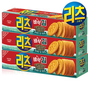리츠 크래커 바삭김 73g 3개 /바삭한 식감이 살아있는 색다른 간식