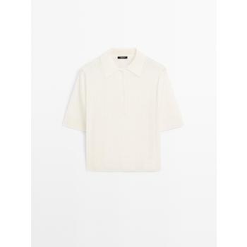 [해외] 마시모두띠 폴로 칼라 오픈 니트 스웨터 Gebrochen Weiss 5748/579