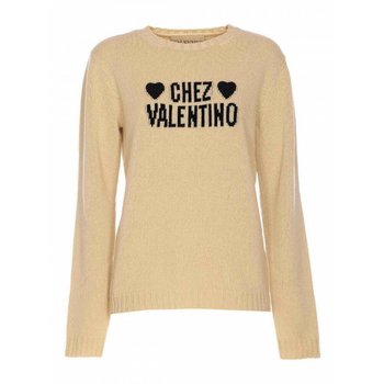 [해외] 여성 크루 넥 베이지 Chez 로고 스웨터 KC66S9JLR8E /8