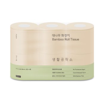 [생활공작소] 대나무 화장지 (27m x 6롤)