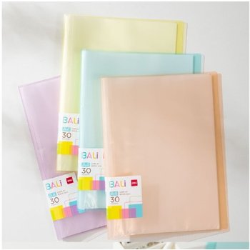[꿈드림22] 델리 PP커버 발리 투명 파스텔 클리어파일 30매 A4 4color EB033 4.5