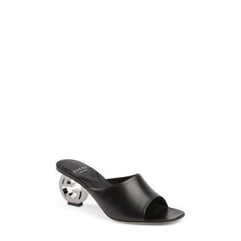 우먼  벨라 GG 힐 슬라이드 슬리퍼 샌들 샌달 - 블랙 8145638 68161782