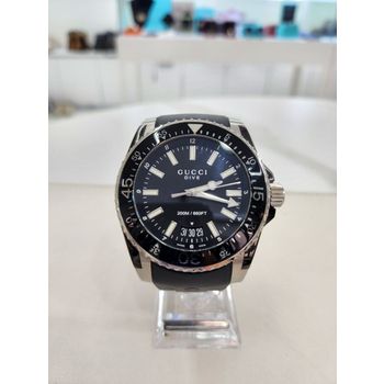 [중고] 구찌 45mm 스틸 러버 밴드 다이버 쿼츠 시계 YA136204 146882715