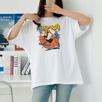 아이우먼 심플근육맨박시티셔츠 NSX051M603 빅사이즈