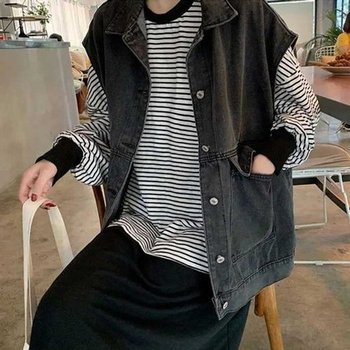 데일리룩 여자간절기아우터 예쁜조끼여자봄조끼 여자 조끼 베스...