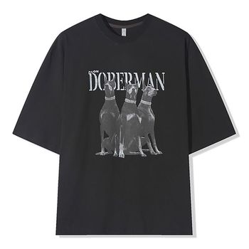 남자 캐주얼 도베르만 라운드 반팔티 AC TSH Q067 블랙_P417770310