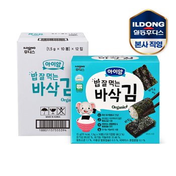 아이얌 밥 잘 먹는 바삭 김(1.5g x 10봉) 12개