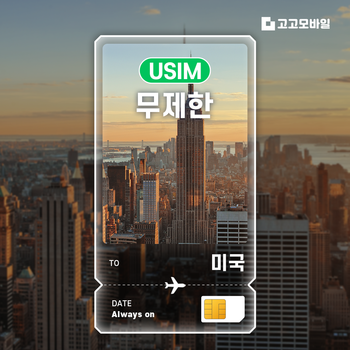 미국 유심 칩 USIM 데이터 무제한 뉴욕 로스앤젤레스 라스베이거스 매일 500MB 1GB 2GB 5GB