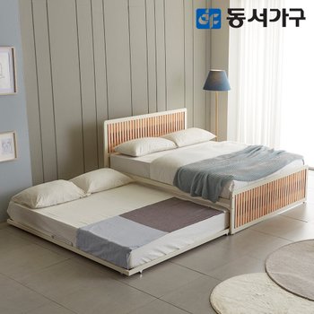포리 편백나무 슬라이딩 이층침대 Q+SS (9존독립) DF641350