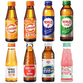 현대약품 비타민 병음료 8종 10병모음 비타500 박카스 미에로화이바 오로나민c 생생톤 레몬생강D 100ml 120ml