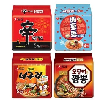 신라면 5봉+너구리 5봉+배홍동 4봉+오징어짬뽕 5봉 총19개_23265827