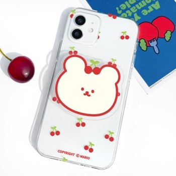 [투명톡+젤리케이스 체리베어]아이폰14 프로 맥스 갤럭시s22 a52s a3