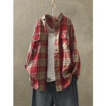 내추럴 캐주얼 체크 셔츠 C25CSH835