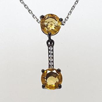 [블루케이] A급 황수정시트린 원석 목걸이241205-24 (S27713479)