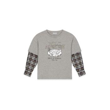 DOLCE & GABBANA 프레리 체크 슬리브 티셔츠 L4JTGYK_G7KE5S9000