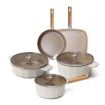 STOLTZ  크림 프라이팬 IH 인덕션 가성비 주방 5종세트(편수18+양수24+전골24+팬26+사각팬28)