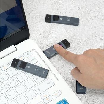 아트박스/비엔에이치 [엑센] 지문인식 보안 OTG USB PSSD 128G