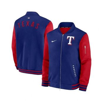 [해외] 나이키 맨즈 Royal 레드 텍사스 레인저 어센틱 컬렉션 Dugout Full-Zip Bomber 자켓 - 21437564