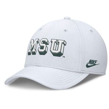 [해외] Nike 나이키 남성용 화이트 미시간 주립 스파르탄스 라이즈 학구적 드라이-핏 플렉스 모자 76206