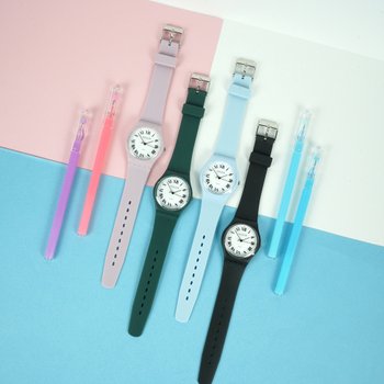 (무료각인) 무소음 저소음 로마숫자판 파스텔 학생 수험생 수능시계 5종