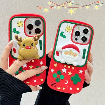 아이폰 15 14 13 12 프로 맥스 크리스마스 캐릭터 스마트톡 감성 레트로 게임기 실리콘 케이스