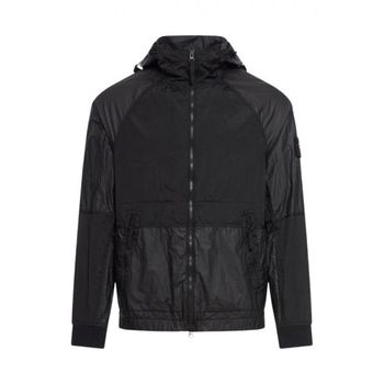 [해외] Stone Island 스톤 아일랜드 41620 나일론 메탈 와트로-TC 에코닐 재생 나일론 후드 자켓 블랙 -