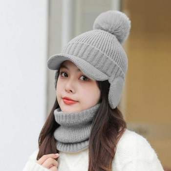 여성 HD77AK87 골프모자 데일리 겨울 넥워머 보온 귀마개 방울